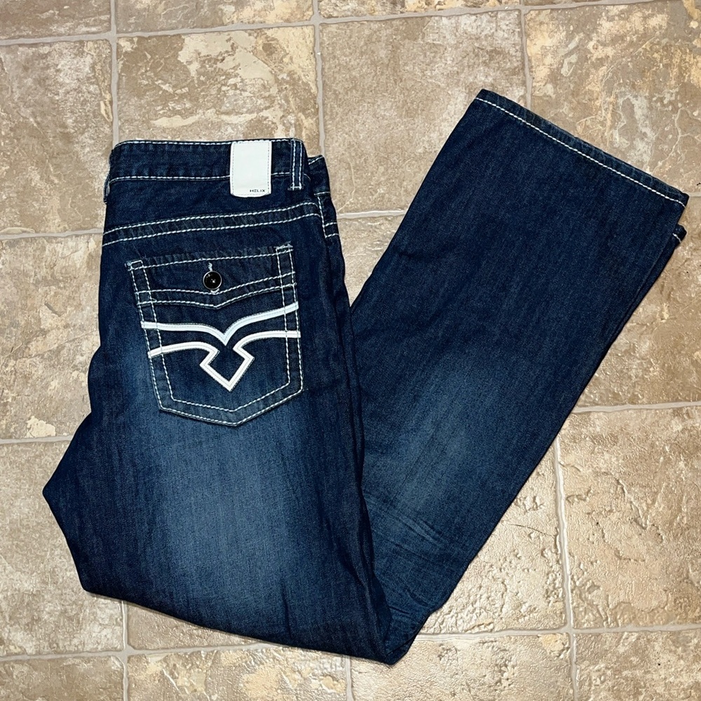 Helix Dark Indigo Relaxed Boot Cut Jeans